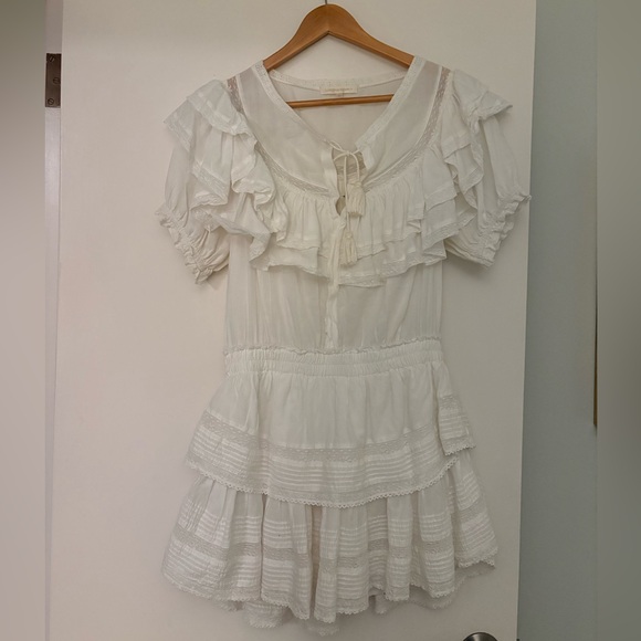 LOVE SHACK FANCY Liv Cotton Ruffled Dress - Picture 2 of 4
